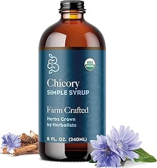 Bluestem Botanicals Organic Chicory Simple Syrup, 8 oz, Cocktail and Mocktail Mixer for Drinks, Non-Alcoholic