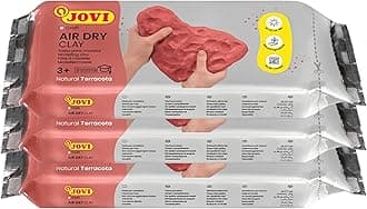 Jovi - Air Dry Clay, Set of 3 Units, 1.1lb Each, Total of 3.3 lb, No Oven Needed, Terracotta Color, Pottery Clay for Arts and Crafts Projects (P88/3)