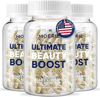 Moerie Hair Growth Supplement for Women & Men - Hair Skin and Nails Vitamins With Biotin, Q10 & Minerals - For Thicker, Fuller Hair & Hair Loss Treatment - Advanced Beadlet Delivery System - 180 Pills