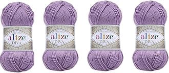 Hand Knitting Yarn 100% Microfiber Acrylic Yarn Alize Diva Silk Effect Thread Crochet Art Lace Craft Lot of 4 skeins 400gr 1532yds (622)
