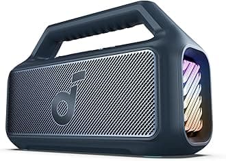 soundcore Anker Boom 2 Bluetooth Speaker, Outdoor Speaker with 80W, Subwoofer, BassUp 2.0, 24H Playtime, IPX7 Waterproof, Floatable, RGB Lights, Custom EQ, USB-C, Portable for Camping, Beach, Garden