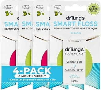 Dr. Tung's Smart Floss, 30 yds, Natural Cardamom Flavor 1 ea Colors May Vary (Pack of 4)