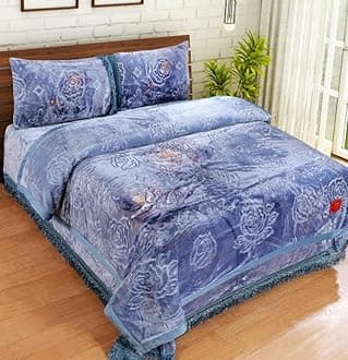 OMAJA HOME Modern Print King Size 2ply Super Soft Cloudy Blanket for Heavy Winter 5.4 kg with Fancy Bag Packing (Pack of 1) (Multi 10)