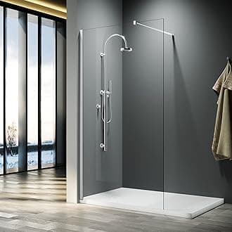 ELEGANT Walk in Shower Screen Bath Panels Wet Room Shower Screens for Bathroom 8mm Easy Clean Glass Shower Enclousre 1200mm
