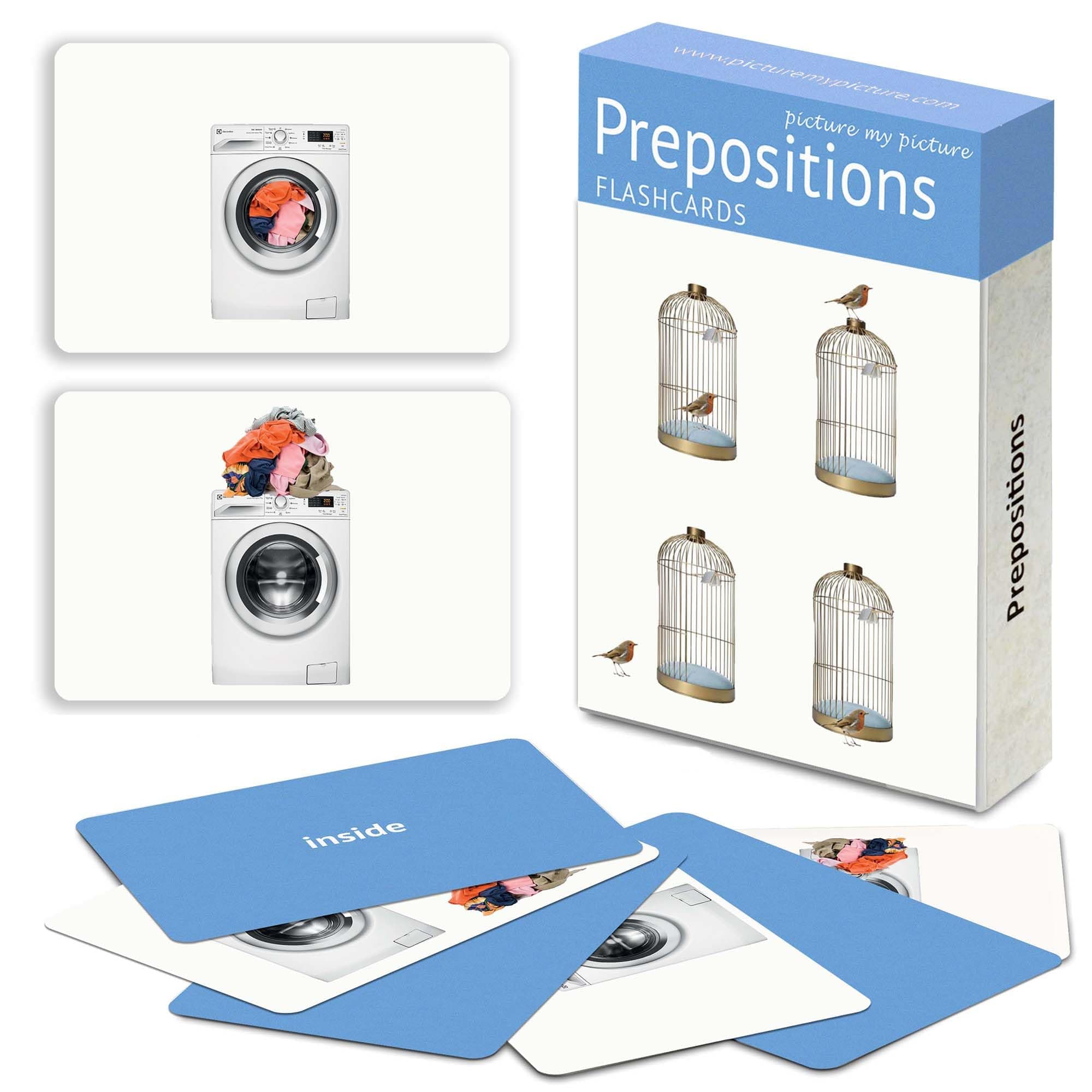 Picture My Picture Prepositions Flash Card Set – Speech Therapy Tool for Vocabulary, Communication & Thinking, Scratch-Resistant with Activity Guide, Suitable for Education, ESL & ABA – Set of 40