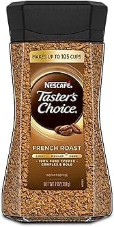 Nescafae Taster's Choice French Roast Medium Dark Complex & Bold Instant Coffee Jar 198g