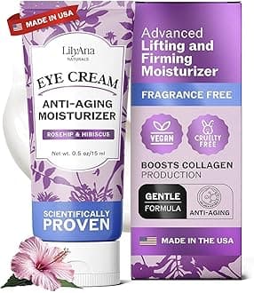 Eye Cream for Dark Circles and Puffiness, Under Eye Cream for Wrinkles and Bags, Anti Aging Cream helps Improve Dryness; for Sensitive Skin 0.5 oz