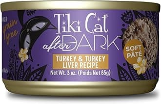 Tiki Cat After Dark Soft Pate, Turkey & Turkey Liver, High-Protein Ingredients, Wet Cat Food for Adult Cats, 3 oz. Can (12 Count) (Packaging May Vary)