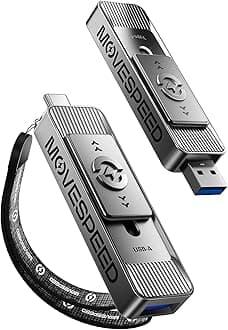 MOVE SPEED 2TB Solid State Drives with Dual Ports & Push-Pull Design 560MB/s Read Speed, Type C + USB 3.2 Drive Portable ssd for iPhone 15/16/Android/Mac