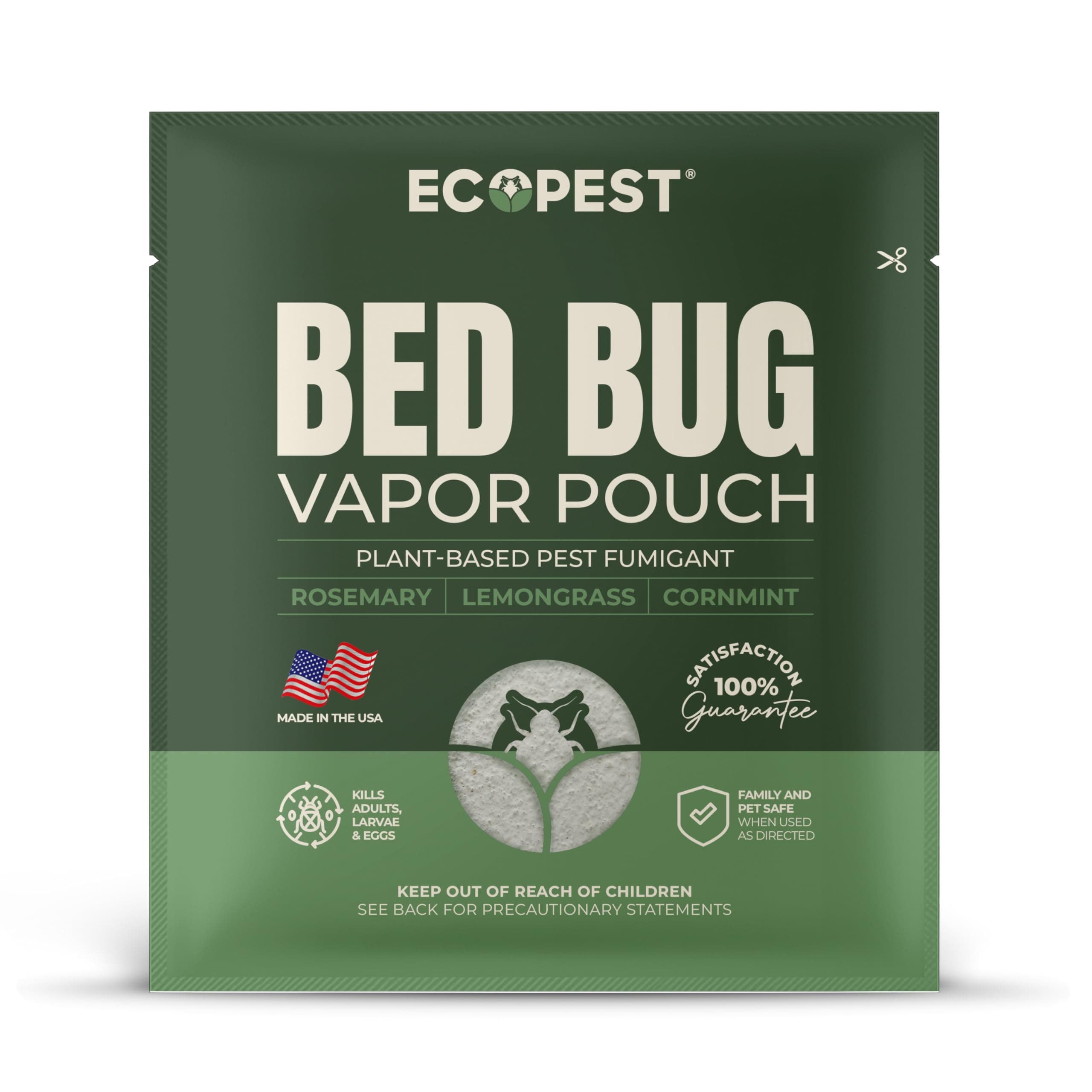 Bed Bug Vapor Pouch | Natural Bedbug Killer for Treating Luggage, Mattress, Beds, Couches, and More | Home Pest Fumigant and Fogger for Indoor Treatment of Bed Bugs | Kills Bed Bugs and Eggs