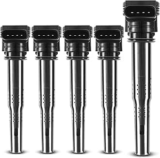 A-Premium Ignition Coil Pack Replacement for Volkswagen Beetle Golf Jetta Passat Rabbit I5 2.5L Audi RS4 RS5 Q5 5-PC Set