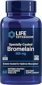 Specially-Coated Bromelain – Bromelain Proteolytic Enzyme Extract From Pineapple Supplement Pills For Joint Health – Gluten-Free, Non-GMO, Vegetarian – 60 Enteric-Coated Tablets