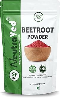 NeutraVed Beetroot Powder 250g | Edible Grade | for Face Pack, Skin Glow & Hair Care | 100% Pure Natural Beet Root Powder for Drinking, Juices & DIY Beauty Recipes | Vegetarian, 250g
