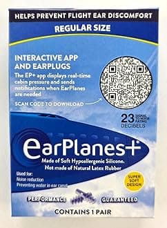 Original Earplugs for Adults, Pressure Filtering Protection for Airplane Travel (1 Pair)