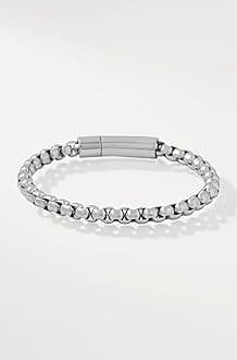 Bracelets for Men and Boys Fashion Bracelet for Men |Silver Toned Durable Stainless Steel Chain Bracelet for Men | Birthday Gift for Men and Boys Anniversary Gift for Husband