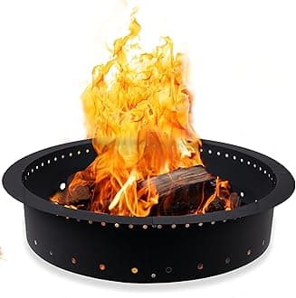 Iron Forge Tools Fire Pit Ring 42 inch Outer/36 inch Inner - Heavy Duty Metal Smokeless Round Fire Pit Insert Liner for Outdoor - (42x36x10 Inch) - Patent Pending