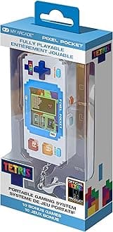 Tetris Pixel Player: Officially Licensed Tiny Tetris, Portable Keychain Arcade with 10 Bonus Games, Fun for Kids and Adults, White