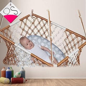 Patiofy Silk Baby Hanging Cradle/Thottil Used as Baby Swing for Indoor and Outdoor/Brown White in Colour
