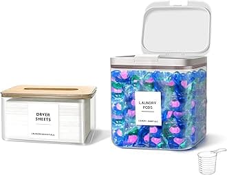 2 Pack Laundry Pods Container and Dryer Sheet Holder for Laundry Room