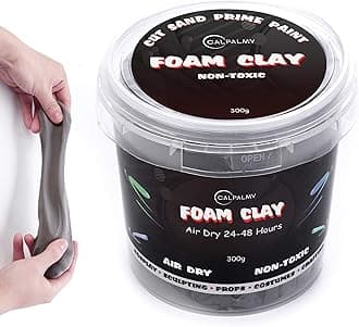 Moldable Foam Clay (Gray) - 300g High Density Air Dry Clay Perfect for Intricate Designs, Sculpting, Cosplay, Crafting, Prop Making - Cutting with Knife or Rotary Tool, Sanding or Shaping