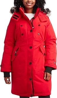 CANADA WEATHER GEARCANADA WEATHER GEAR Women's Winter Coat - Stadium Parka Jacket, Fur Trim Hood (S-XL)