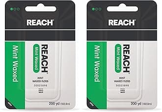 Waxed Dental Floss, Mint, Plaque Remover for Teeth, Shred Resistant, Floss Slides Smoothly, Easy to Use, Waxed, Deep Cleaning Teeth, Oral Care, PFAS Free, for Adults & Kids, 200 yd (Pack of 2)