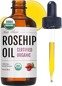Kate Blanc Cosmetics Rosehip Oil for Face & Skin (1oz, Organic, Pure, Cold Pressed) Rosehip Seed Face Oil for Facial & Gua Sha Massage