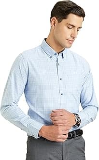 Symbol PremiumMen's Stylish Checkered Buttondown Casual Shirt - Regular Fit | Plain | Full Sleeve | Cotton Semi Formal Wear (Available in Plus Size)