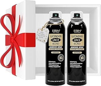 EBIN NEW YORK Wonder Lace Bond Adhesive Spray Supreme 6.08 Oz by EBIN NEW YORK – Sweat & Humidity Resistant, Quick-Dry, Clear Finish of Wig Glue Spray for Front Lace Wig Installs – Gift Set (2 Pack)