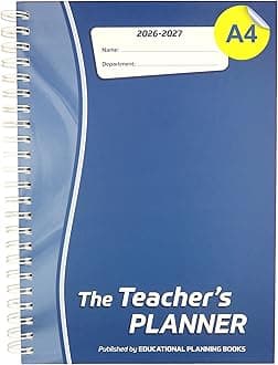 The Teachers Planner 2026-2027 for Secondary School – A4 – Eight Period Day – Page-a-Day & Undated, with Dedicated Pages for Year Planning, Exams, Marking and more (TP1-B)