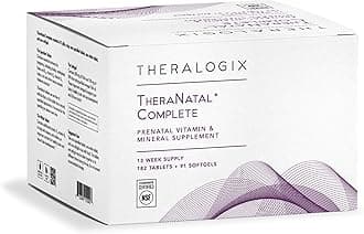 Theralogix TheraNatal Complete Prenatal Vitamin Supplement - 91-Day Supply - with DHA, Vitamin D3, Folate, Iodine, Choline, Iron, Vitamin B6 & More - NSF Certified - 182 Tablets & 91 Softgels
