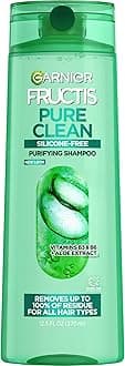 Fructis Pure Clean Shampoo, Paraben-Free Silicone-Free with Aloe Extract and Vitamin E, 12.5 Fl Oz Bottle