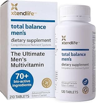 Xtendlife Total Balance Men's Multivitamin for Immune, Heart, Digestive & Cellular Health - Daily Support - 70+ Nutrients & Minerals - 30 Day Supply