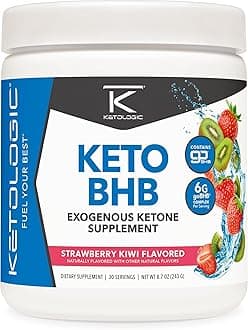 Keto BHB (Strawberry Kiwi Flavor) 30 Servings - Exogenous Ketone Supplement with goBHB, Beta-Hydroxybutyrate Salts