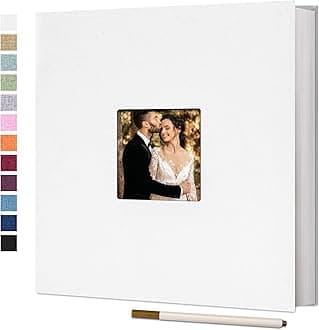 Vienrose Large Photo Album Self Adhesive for 4x6 8x10 Pictures Linen Scrapbook Album DIY 40 Blank Pages with A Metallic Pen