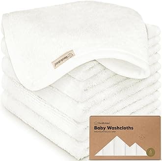 KeaBabies Baby Bamboo Washcloths - Soft Organic Baby Washcloths for Motherhood - Hypoallergenic, Anti Bacterial Towels - White
