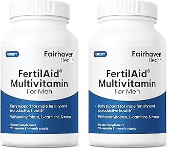 FertilAid for Men Fertility Supplements for Men Two Month Supply | Count, Motility Support Pre-Conception for Him | Male Fertility Support Includes L-carnitine, Zinc | 2 Bottles