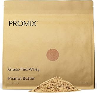 Promix Whey Protein Powder, Peanut Butter - 2.5lb Bulk - Grass-Fed & 100% All Natural - ­Post Workout Fitness & Nutrition Shakes, Smoothies, Baking & Cooking Recipes - Gluten-Free & Keto-Friendly