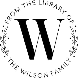 ExcelMark Personalized Book Embossers & Stamps - Personalize a Book Embosser, Wood Stamp, or Self-Inking Mount (Foliage, Round)