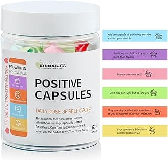 HIONXMGA Positive Messages in a Bottle (60+ Positive Affirmations), Self Care Gifts for Women Men, Daily Positivity Self Care Kit with Pre-Written Inspirational Messages for Relaxation Mindful Calm
