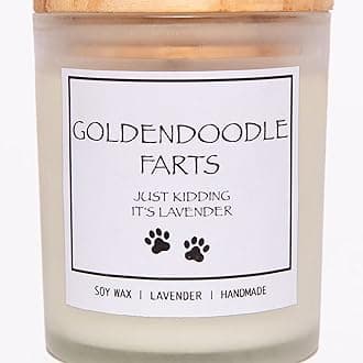 Goldendoodle Decor & Dog Mom Gifts - Lavender Scented Candle, Natural Soy Wax & Essential Oils