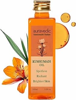 Auravedic Kumkumadi Oil For Face 100 Ml, Kumkumadi Tailam Face Oil For Glowing Skin, Dark Spot Corrector Face Serum