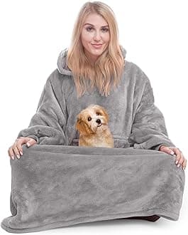 Winkcao Decke Sweatshirt Hoodie Decke, tragbare Decke Decke Hoodie fr Frauen, Kapuzendecke gemtliche Decke Damen, super warme und bergroe Decke mit rmeln und riesiger Tasche