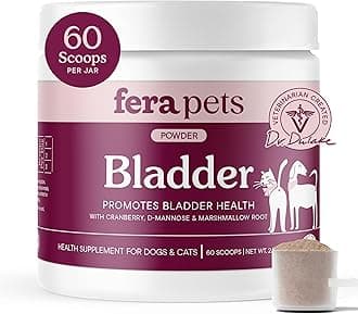 Fera Pet Organics Bladder Cranberry Supplement for Dogs & Cats - Vet Created - Kidney & Urinary - D-Mannose - Cranberry, Stinging Nettle - 60 Scoops​