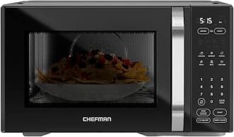MicroCrisp Countertop Digital Microwave Oven, Unique "Cook & Crisp" Power Combo, 1.0 Cu Ft, Dual-Cook 1000W Microwave + 1500W Crisper, 6 Touch Presets, Digital Display, Stainless Steel Handle