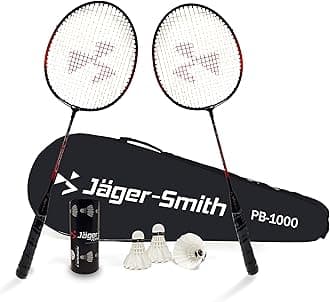 Jager-Smith PB 1000 Badminton Combo & Featherlite 2 (Pack of 3) Feather Shuttles with Steel Shaft & Full Body Cover
