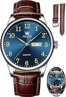 - Watch Men Mens Watches Watches for Men Leather Band Classic Brown Leather Watch Men, Analog Watch Men, Black Mens Leather Watch, Dress Waterproof Large Face Mens Watch,Relojes para Hombres Watch
