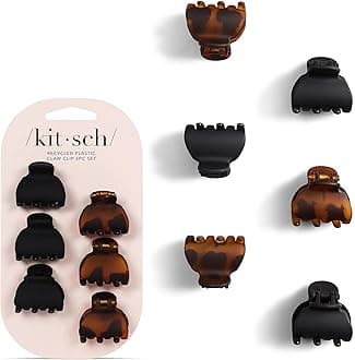 Mini Claw Clips for Women - Stylish Small Hair Clips for Kids | Stays In Place Without Pulling or Snagging | Durable & Sturdy Plastic | Ideal Gifts for Women - Tortoise & Black, 6 Pcs