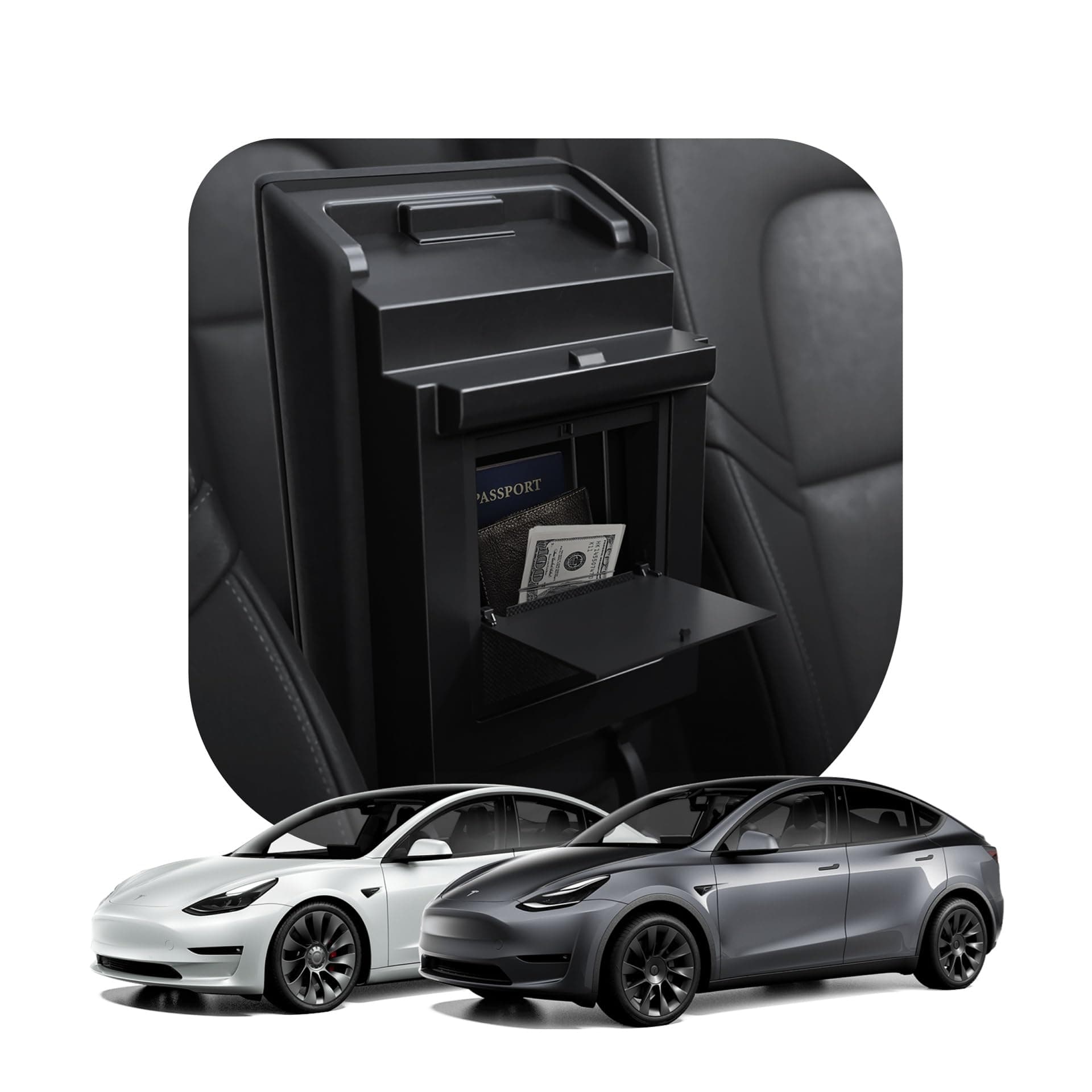 Spigen One-Tap Hidden Storage Box for Tesla Model Y (2020-2024) & Model 3 (2017-2023) [Not for Model Y Juniper (2025/26) and Model 3 Highland (2024/25)]