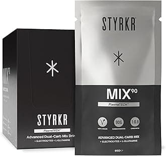 Styrkr MIX90 Energy Powder Drink Mix - Pack of 12 Energy Powder Sachets for Cycling & Running - Approved by Endurance Atheletes - 90g of Carbs via Advanced Dual-Carb Formulation - 12x Pack